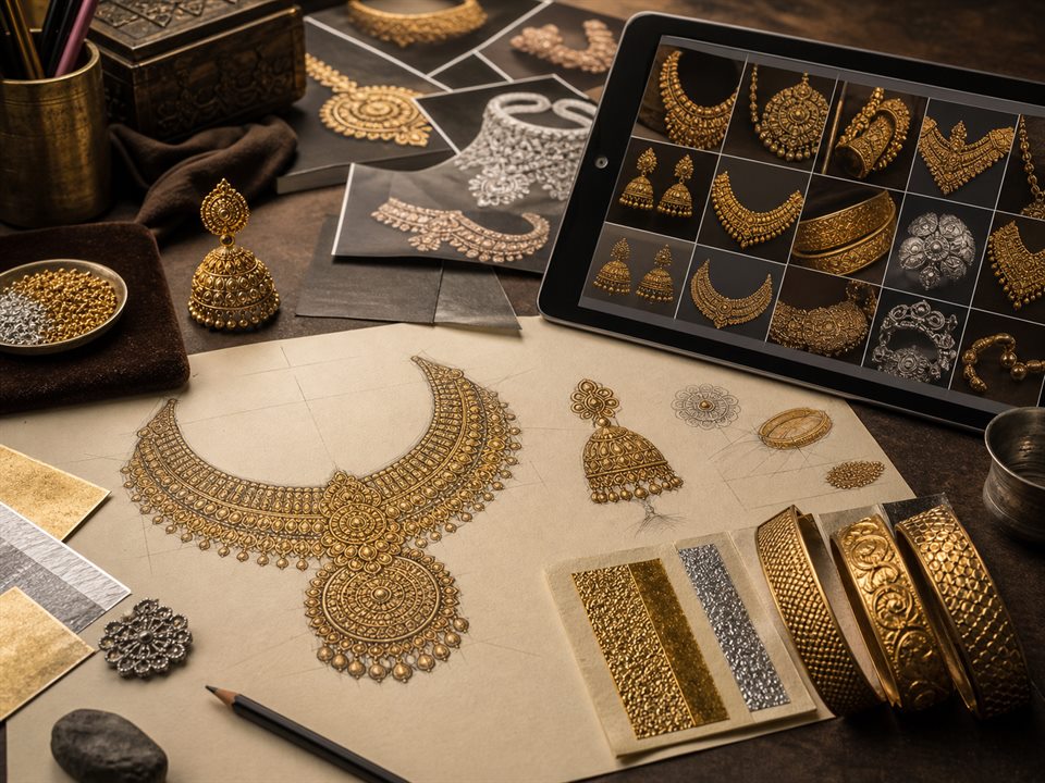 GoldNepal jewellery design library with sketches and gold ornament references