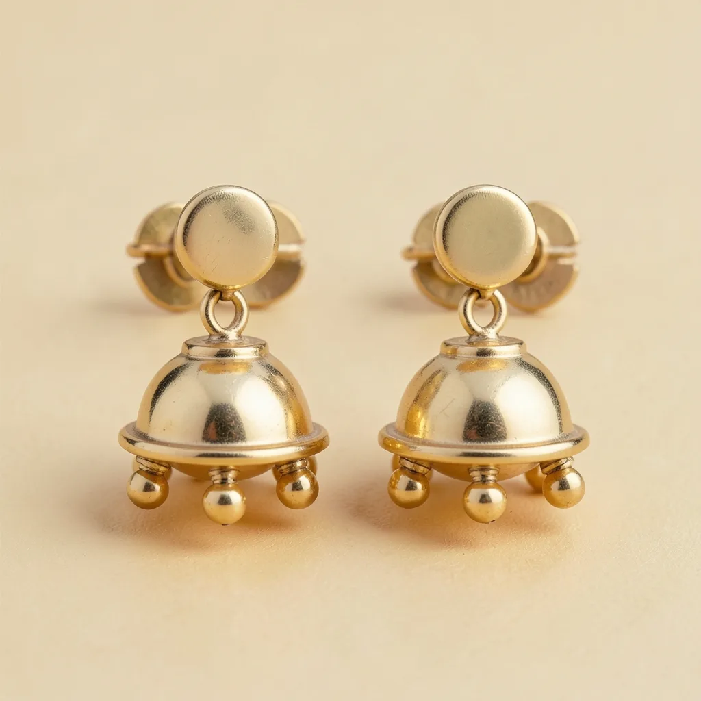 22K Compact Bell-Dome Jhumka Pair