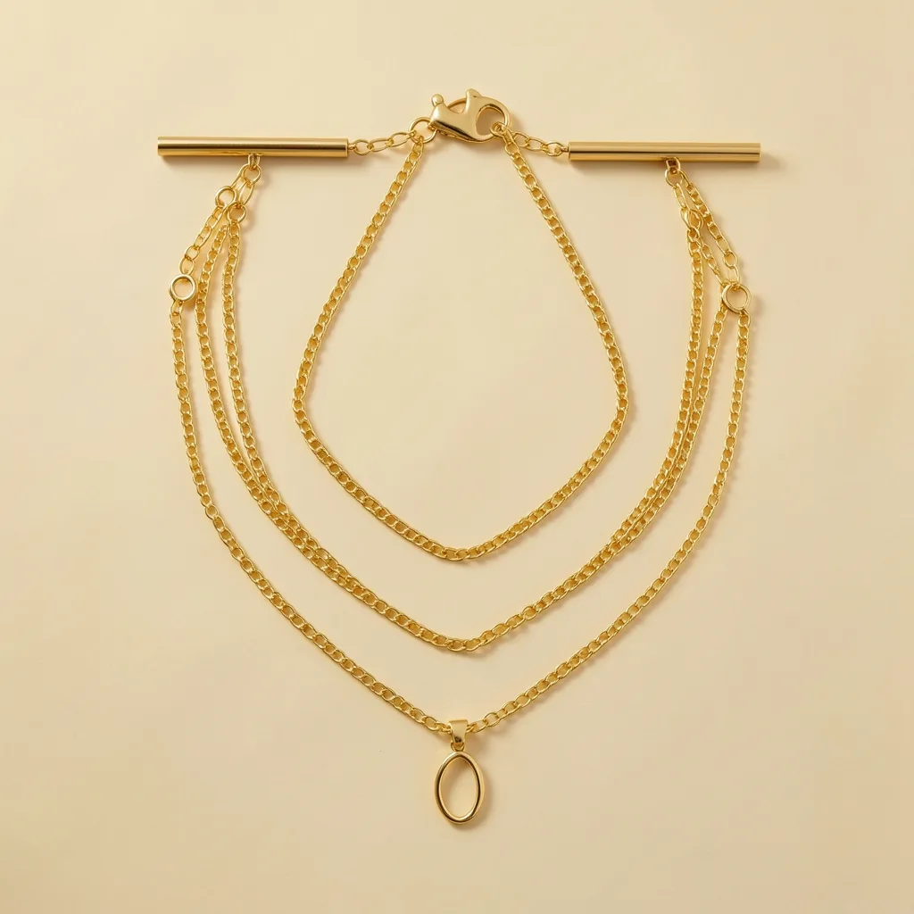 22K Connected Three-Row Rani Haar