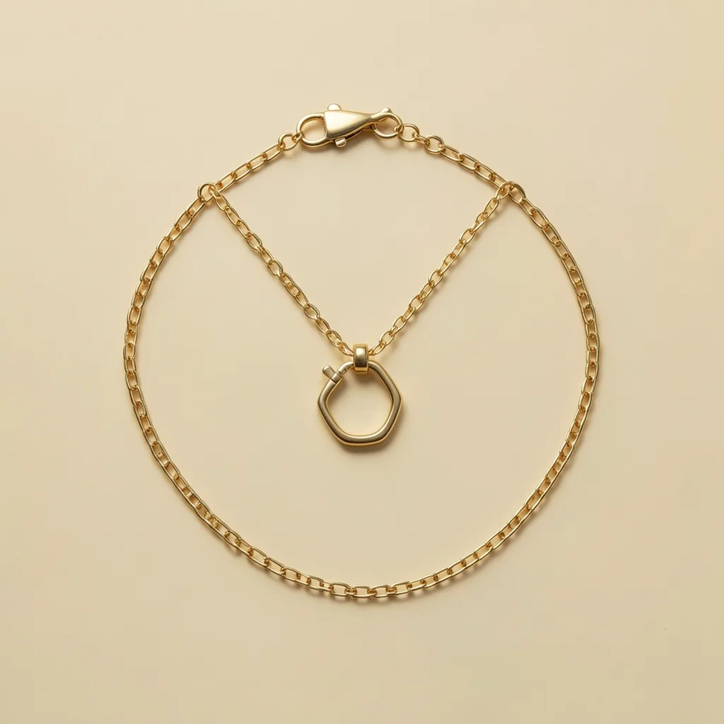 22K Double-Strand Octagonal Pendant Necklace
