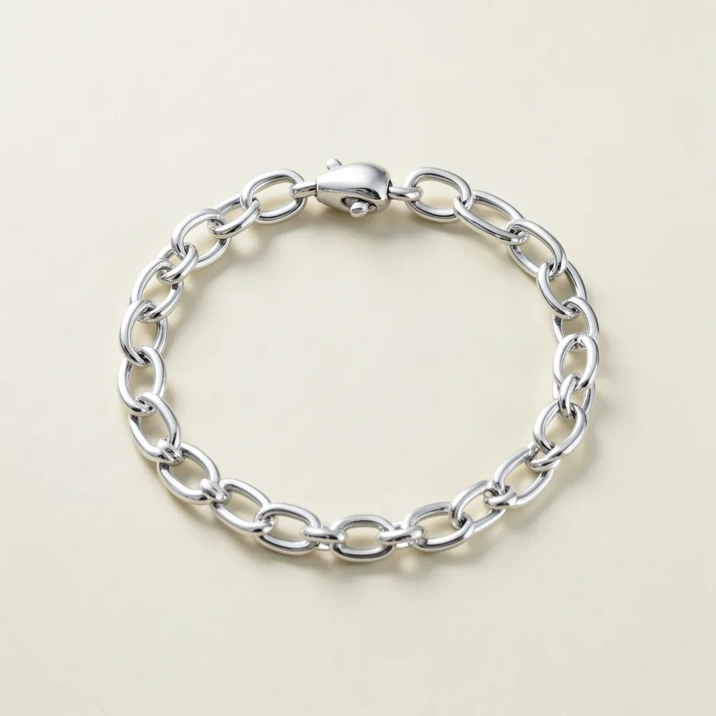 925 Rounded-Link Silver Bracelet